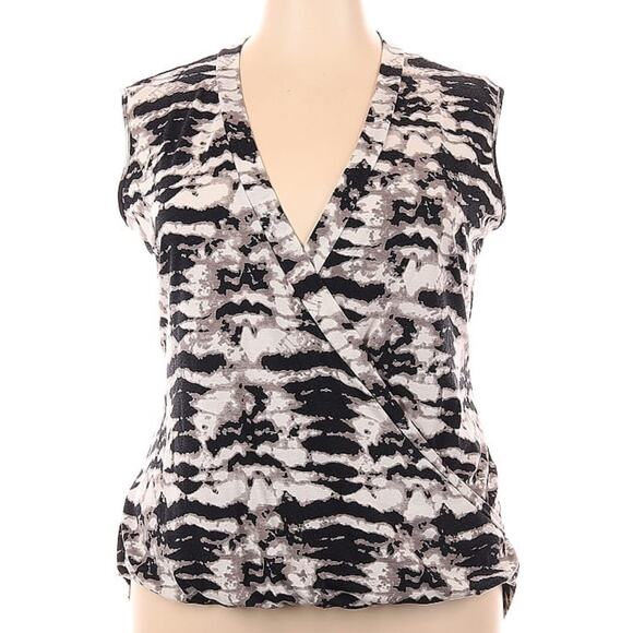 Maurices Black and White Tie Died Wrap Sleeveless Blouse Top Plus size XXL - Picture 1 of 2